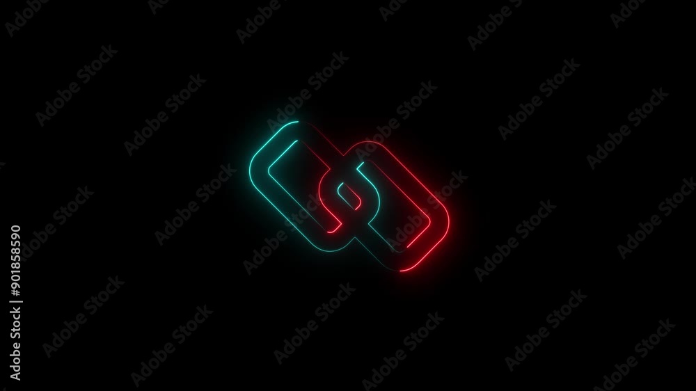 Neon line Chain link icon.Link icon, internet symbol connect button. Neon line Chain link icon.Link icon, internet symbol connect button.