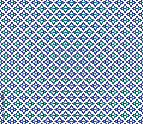 a blue and green pattern with a white background