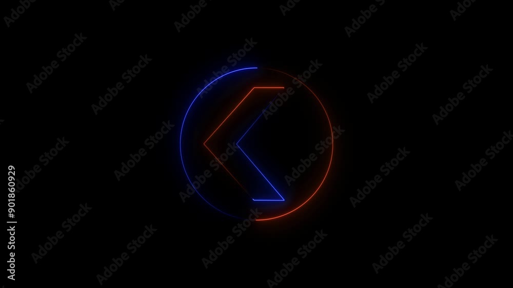 Neon arrow icon.left arrow icon.arrow sign animation. Neon arrow icon.left arrow icon.arrow sign animation.