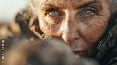 This image captures a close-up of a person fully engaged in work in a field, focusing on their task. The individual's attire and the equipment they are using are slightly visible.