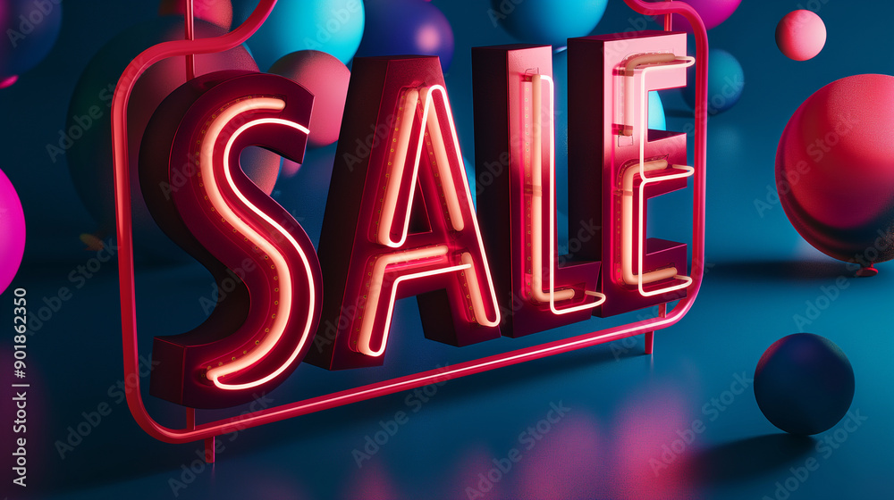 3D text sale on frame, bright sale banner 3D text sale on frame, bright sale banner