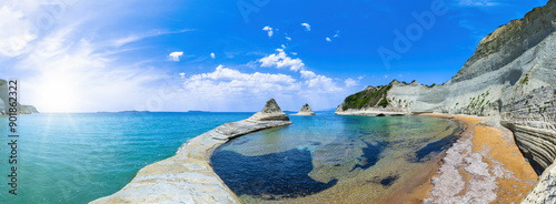 Corfu, 10 June 2024: Ionian Islands of Greece Corfu. Panoramic view of the breathtaking aerial views of Cape Drastis