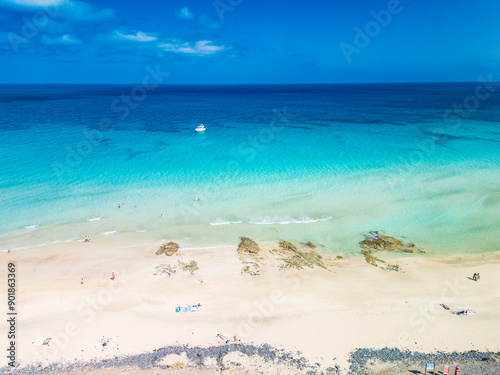 Aerial views of Butihondo and Jandia beach, Fuerteventura, Canary Islands photo