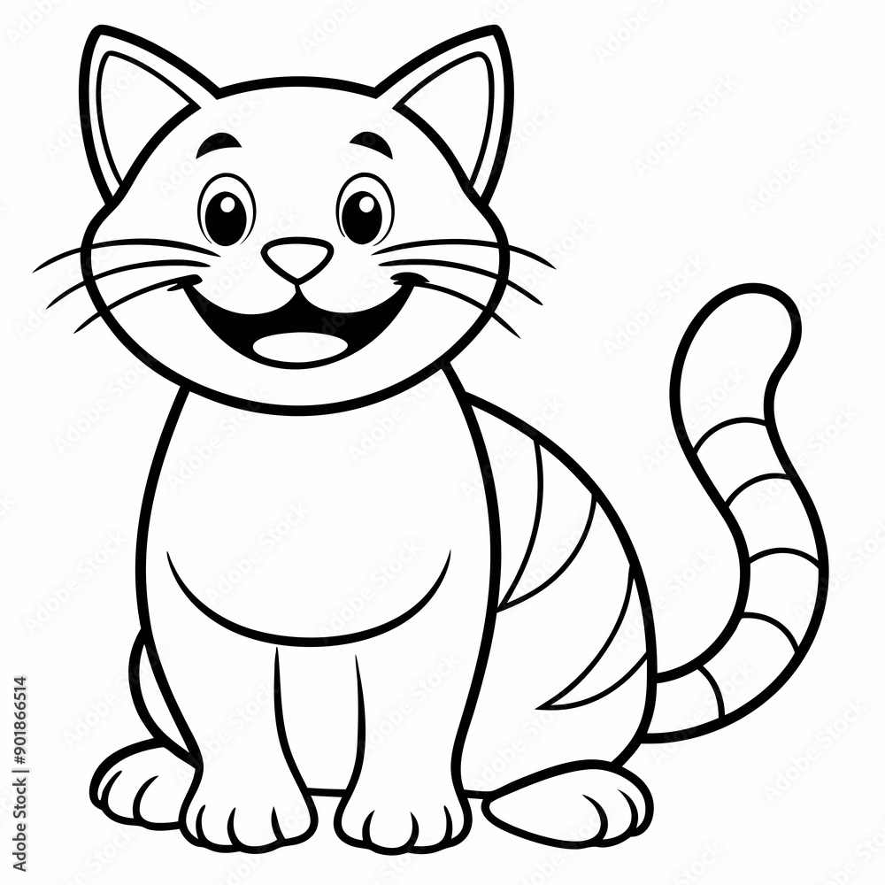 engaging line art illustration of a friendly cat vector SVG engaging line art illustration of a friendly cat vector SVG
