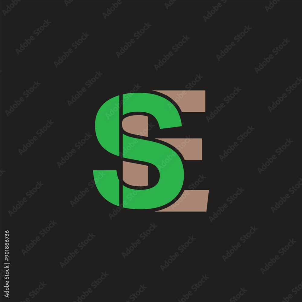 Obraz premium SE, ES, Abstract initial monogram letter alphabet logo design
