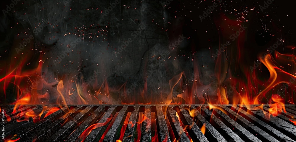 Charcoal Grill with Intense Flames