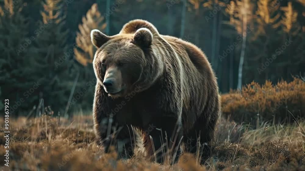 Brown bear in its natural environment, in the forest Brown bear in its natural environment, in the forest