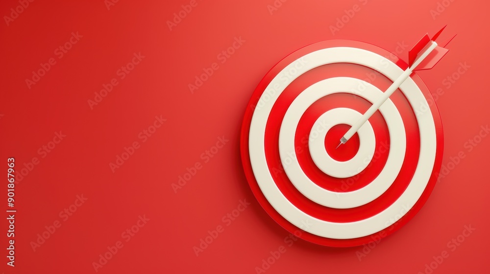 A minimalist red target design, symbolizing precision and focus, with ample copy space for customization. The simple and striking image is perfect for business and marketing concepts. A minimalist red target design, symbolizing precision and focus, with ample copy space for customization. The simple and striking image is perfect for business and marketing concepts.