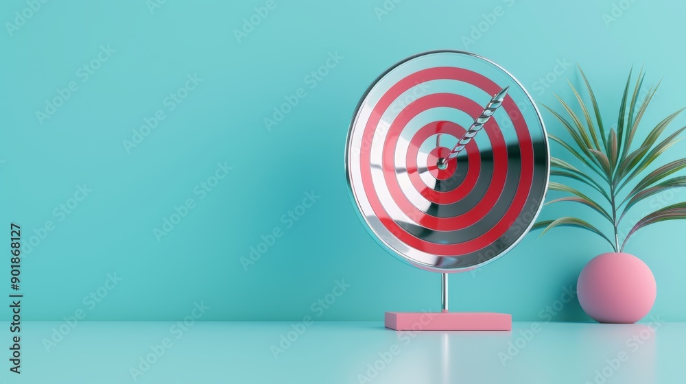 A stylish and modern image of a silver target on a clean, minimalist background, with plenty of copy space for customization. Ideal for presentations and marketing materials. A stylish and modern image of a silver target on a clean, minimalist background, with plenty of copy space for customization. Ideal for presentations and marketing materials.
