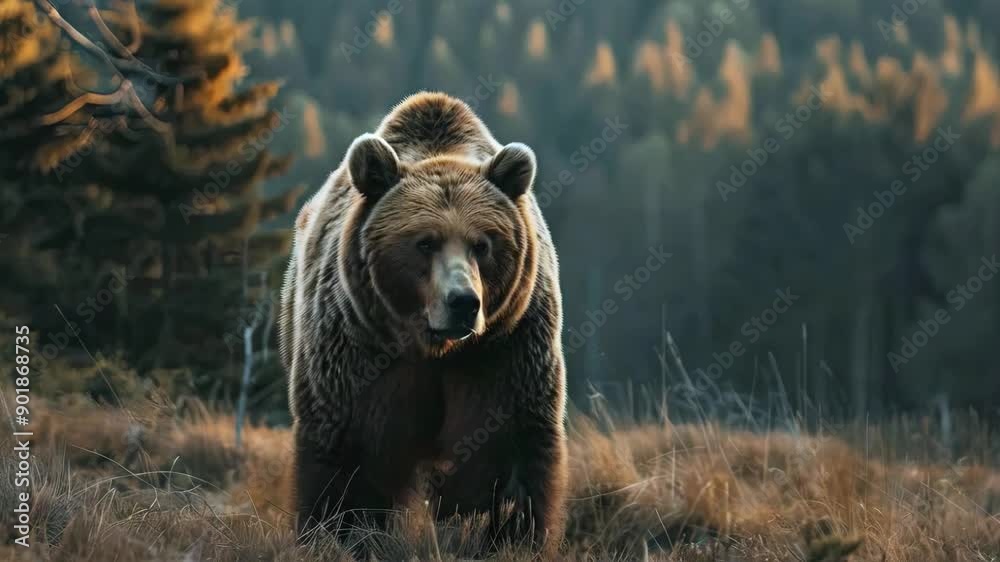 Brown bear in its natural environment, in the forest Brown bear in its natural environment, in the forest