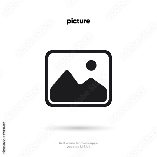 Picture icon or logo in line style. Example Image symbol for UI UX website mobile app. Vector elements EPS10.