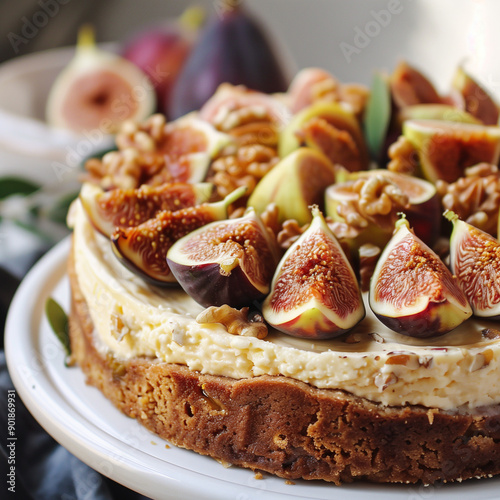 Fig and nut cheesecake