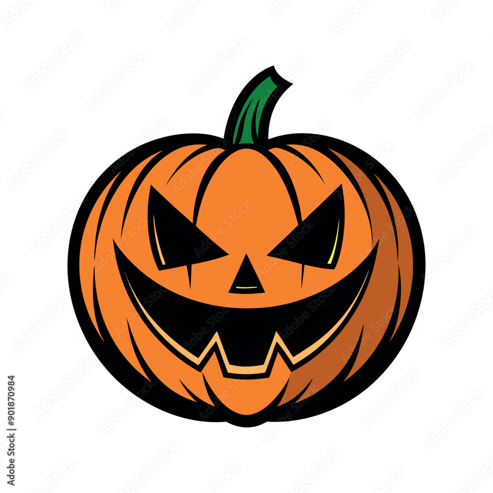 Vector Halloween pumpkin Clipart illustration On a White Background