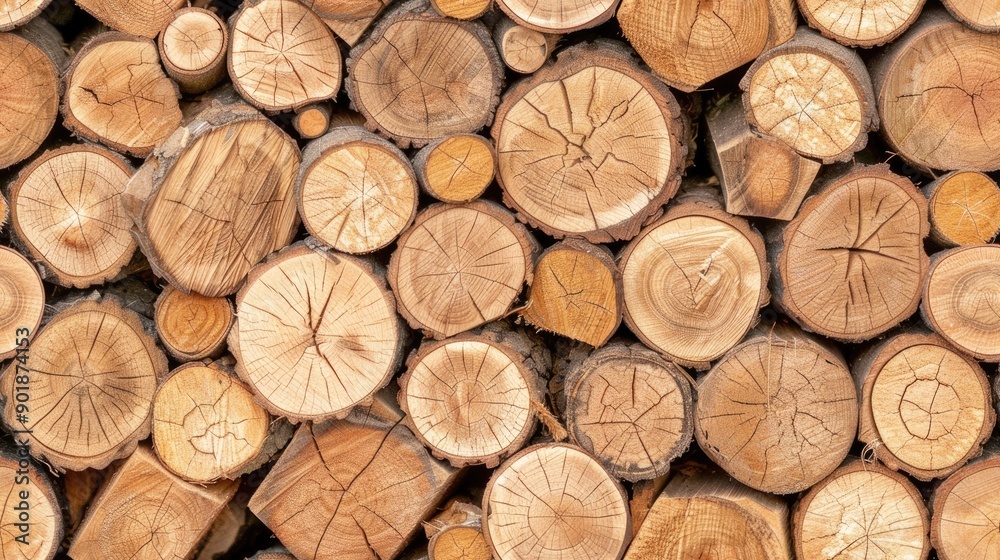 Wooden logs are arranged in a visually appealing pattern, showcasing their natural textures and colors, suitable for decoration or construction SEAMLESS PATTERN Wooden logs are arranged in a visually appealing pattern, showcasing their natural textures and colors, suitable for decoration or construction SEAMLESS PATTERN