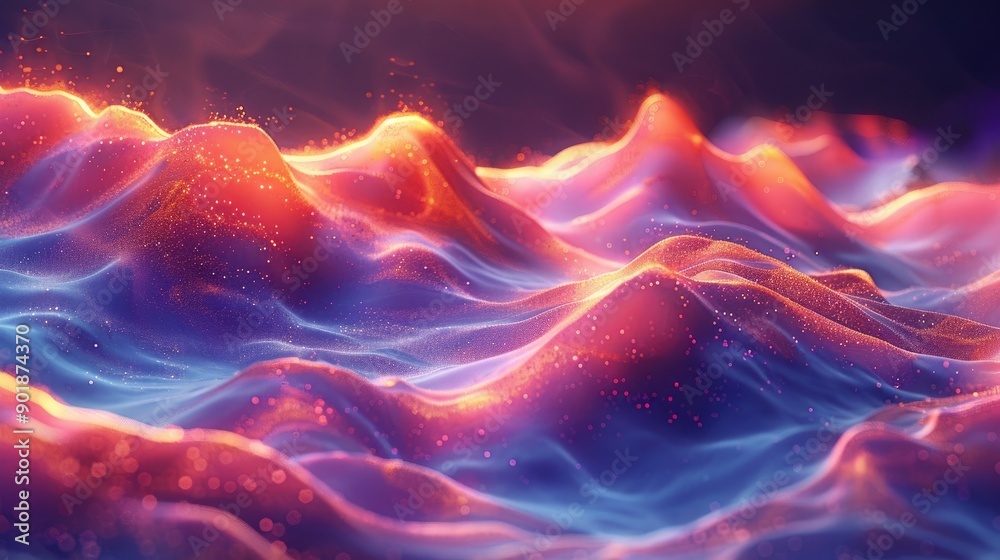 3D Soundwave Landscape with Vibrant Colors and Modern Abstract Design 3D Soundwave Landscape with Vibrant Colors and Modern Abstract Design