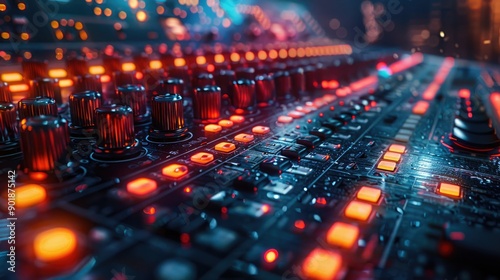 3D Soundboard with Interactive Elements in Digital Modern Design