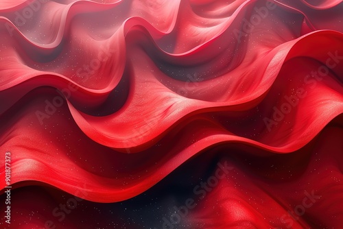 A red fabric with a wave pattern