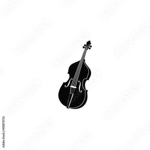 Double bass icon isolated on white background from music collection