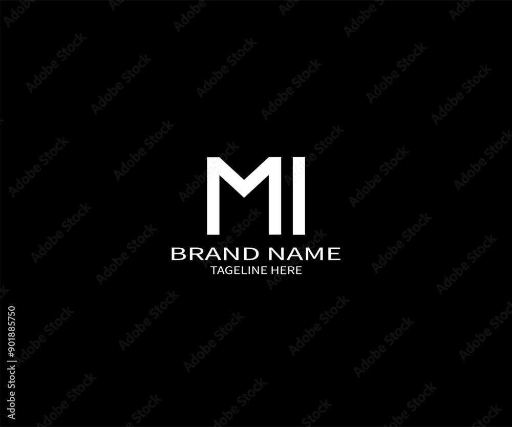 MI letter logo design on black background. MI creative initials letter logo concept. MI unique design MI letter logo design on black background. MI creative initials letter logo concept. MI unique design