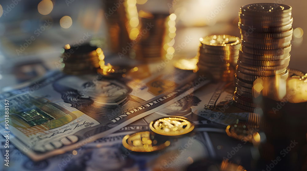 Stock Market Analysis on Dark Background, Cryptocurrency Wallet,Global Economy, Report Stock Market Analysis on Dark Background, Cryptocurrency Wallet,Global Economy, Report