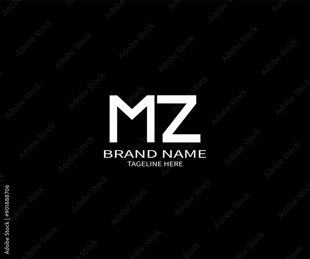 MZ letter logo creative design. MZ unique design. MZ letter logo design on black background. MZ letter logo creative design. MZ unique design. MZ letter logo design on black background.
