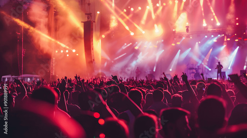 Wallpaper Mural Large outdoor music festival at night with live concert Torontodigital.ca