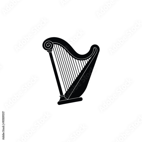 harp icon isolated on white background from music instruments collection