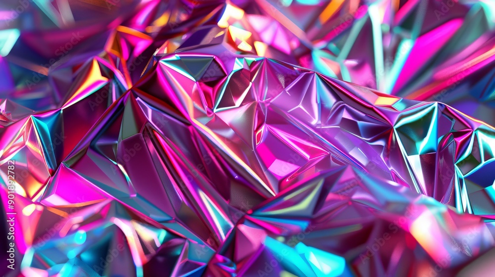 The abstract background with a metal texture featuring hot pink, electric blue, and neon green colors, rendered in a vibrant 3D illustration The abstract background with a metal texture featuring hot pink, electric blue, and neon green colors, rendered in a vibrant 3D illustration