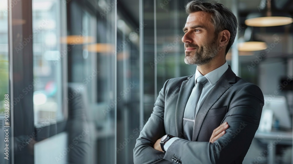 A man in a suit and tie is standing in front of a window A man in a suit and tie is standing in front of a window