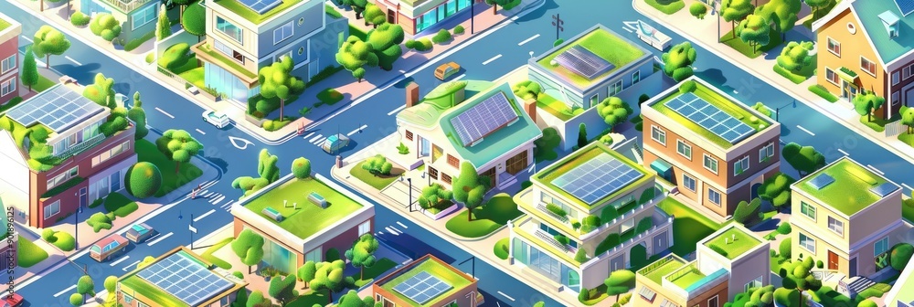 Fototapeta premium Eco-Friendly Urban Living Illustration