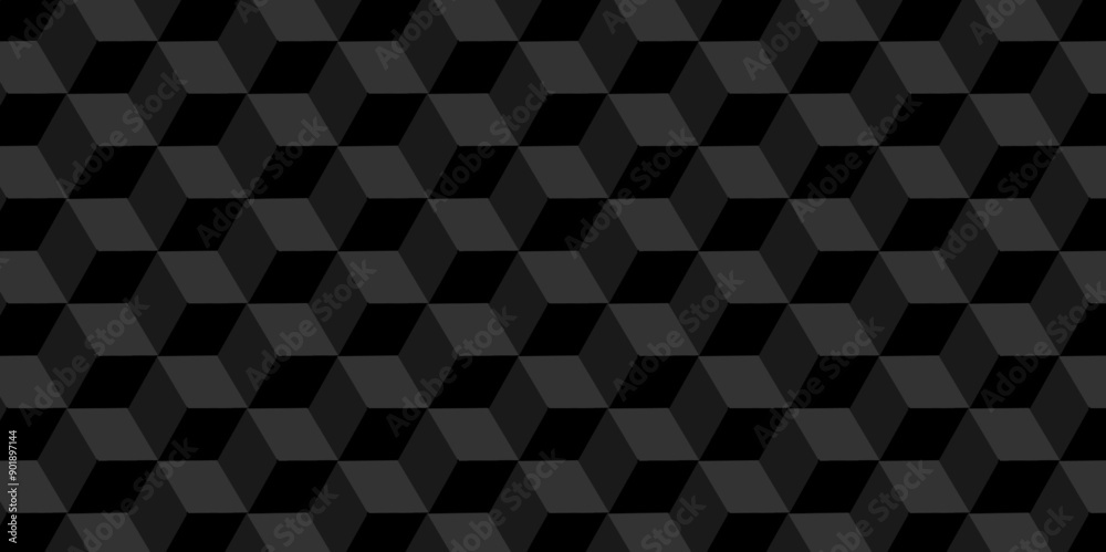 Abstract dark black cube modern and luxury square shape geometric wallpaper. Geometric tiles, mosaic creative seamless pattern block cube background. minimal hexagon Cubes mosaic. Abstract dark black cube modern and luxury square shape geometric wallpaper. Geometric tiles, mosaic creative seamless pattern block cube background. minimal hexagon Cubes mosaic.