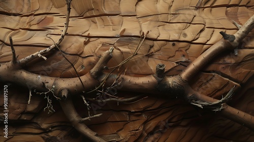 tree trunk in the sand