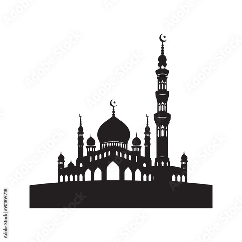 Mosque silhouette vector illustration