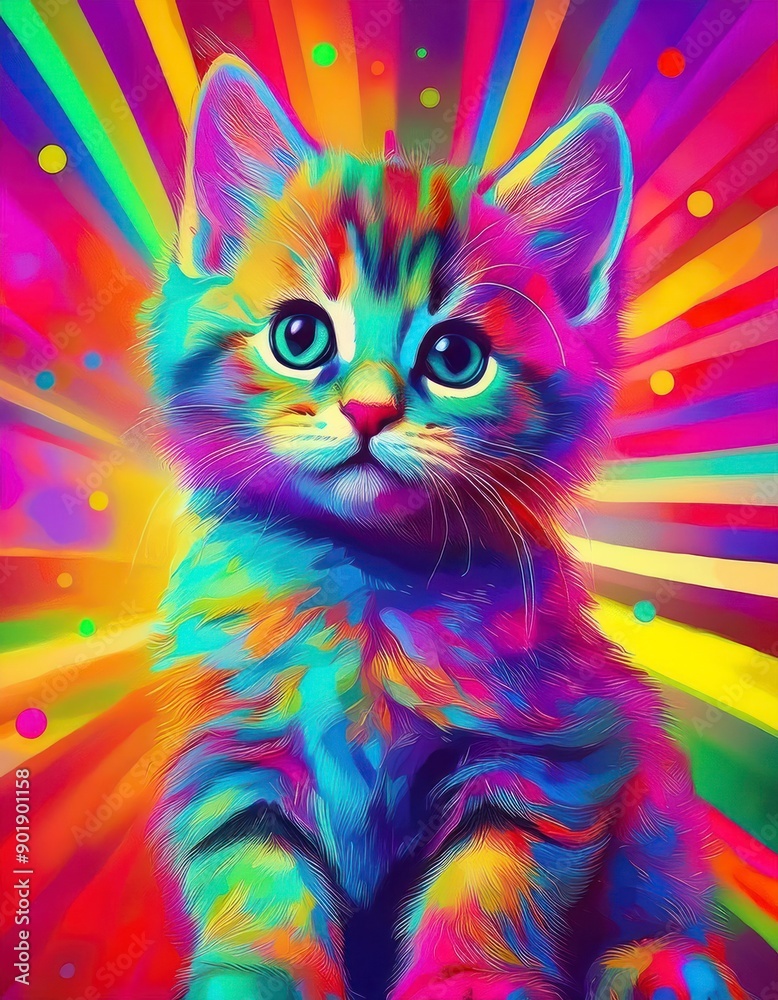 Fototapeta Pop art cat