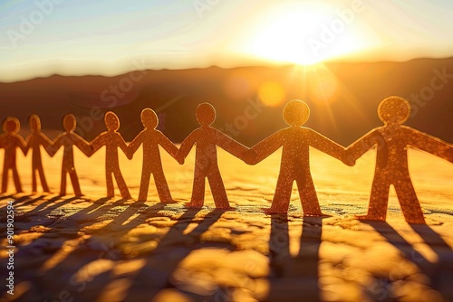 Teamwork Symbol in Sandy Landscape photo