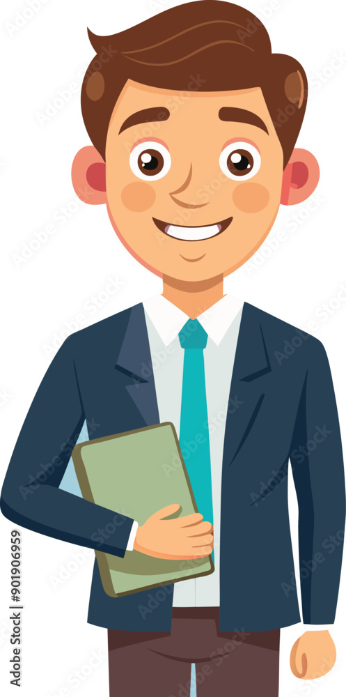 friendly and approachable English teacher He is holding a textbook or a notebook smiling art vector friendly and approachable English teacher He is holding a textbook or a notebook smiling art vector