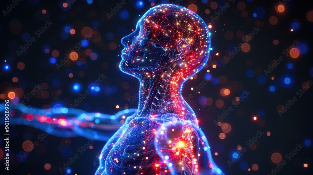 nerve connections in the human body.