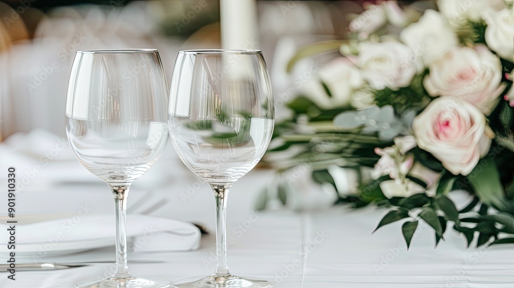 A beautifully adorned dining table features lush white flowers and elegant candles, creating a serene atmosphere for a special celebration with loved ones A beautifully adorned dining table features lush white flowers and elegant candles, creating a serene atmosphere for a special celebration with loved ones