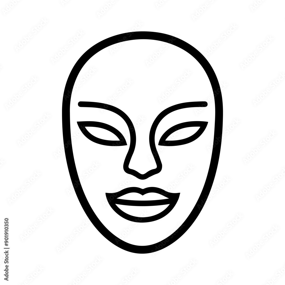 Mask icon or modern line symbol. Vector line art and icon design with bold outline. Black and white Pixel Perfect minimalistic symbol isolated white background. Silhouette simple thin sign Mask icon or modern line symbol. Vector line art and icon design with bold outline. Black and white Pixel Perfect minimalistic symbol isolated white background. Silhouette simple thin sign