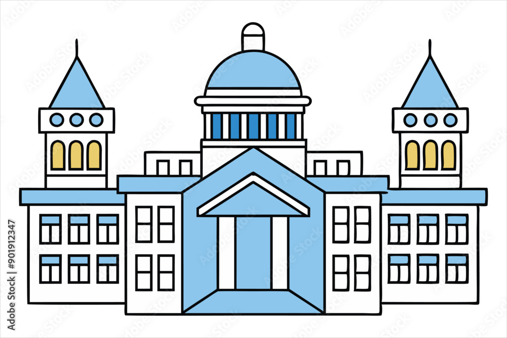 Fototapeta premium Georgia state buildings color art vector