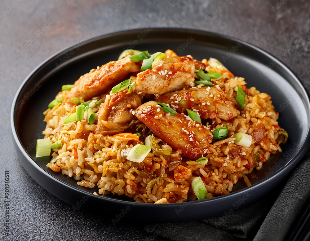 Korean Dak Galbi Fried Rice with Chicken and Cabbage Korean Dak Galbi Fried Rice with Chicken and Cabbage
