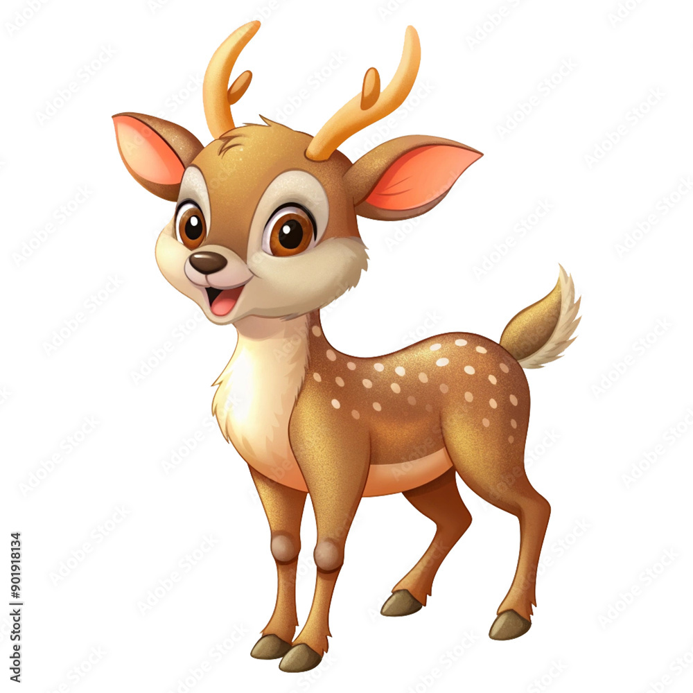 Happy cute Deer image cartoon style Happy cute Deer image cartoon style