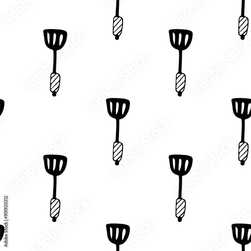 pattern is a chef skimmer on a white background.