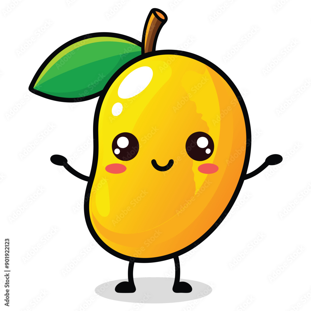Obraz premium Mango character, cartoon vector illustration 