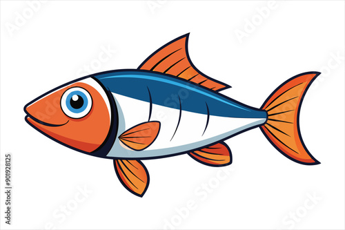 pesce stilizzato orizzontale con pinne separate art vector
