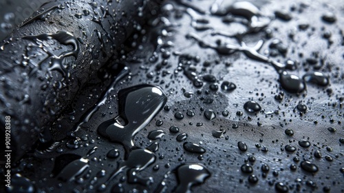 Water resistant roller brush with coating for text closeup