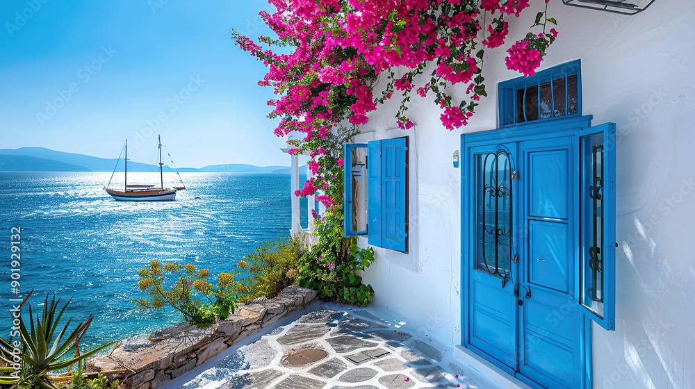 Fototapeta premium White house in island