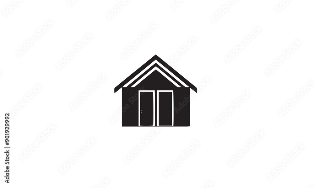 warehouse or shed or storage logo design black simple flat icon on white background warehouse or shed or storage logo design black simple flat icon on white background