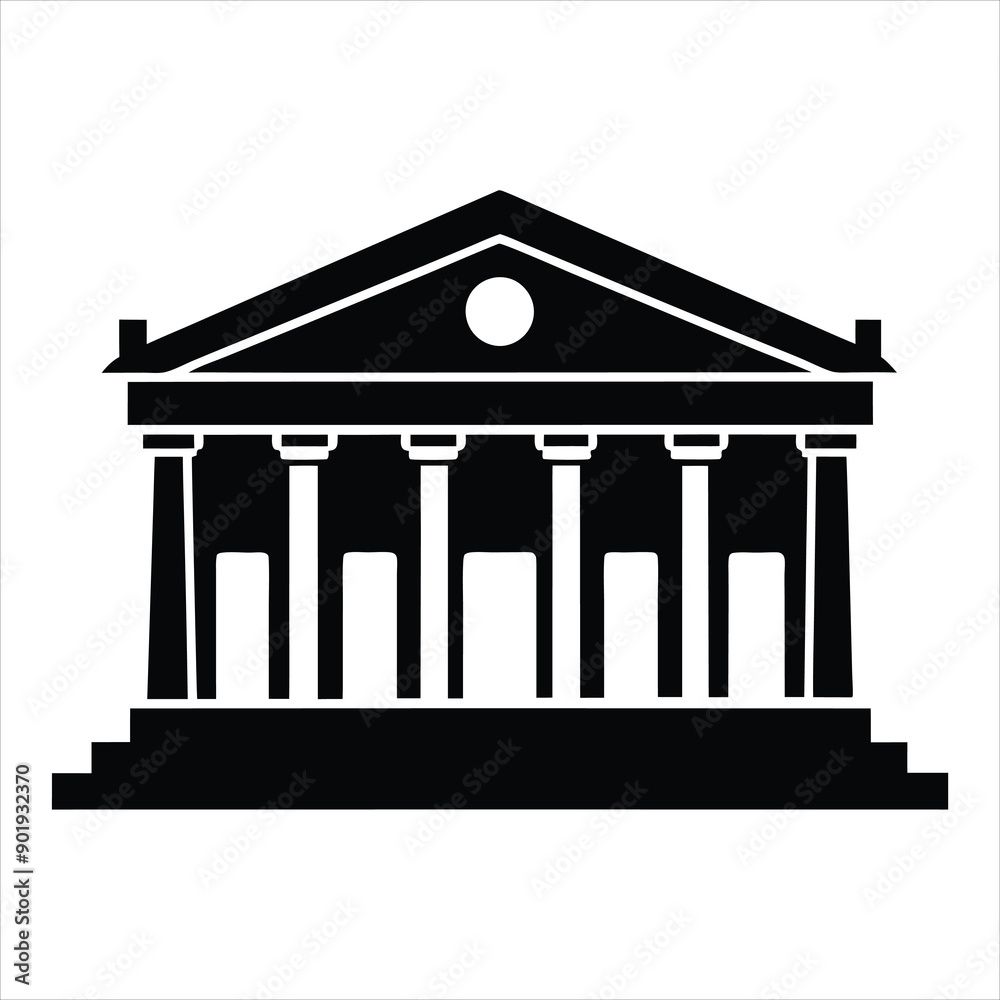 Silhouette of the theater building with columns art vector
Silhouette of the theater building with columns art vector
