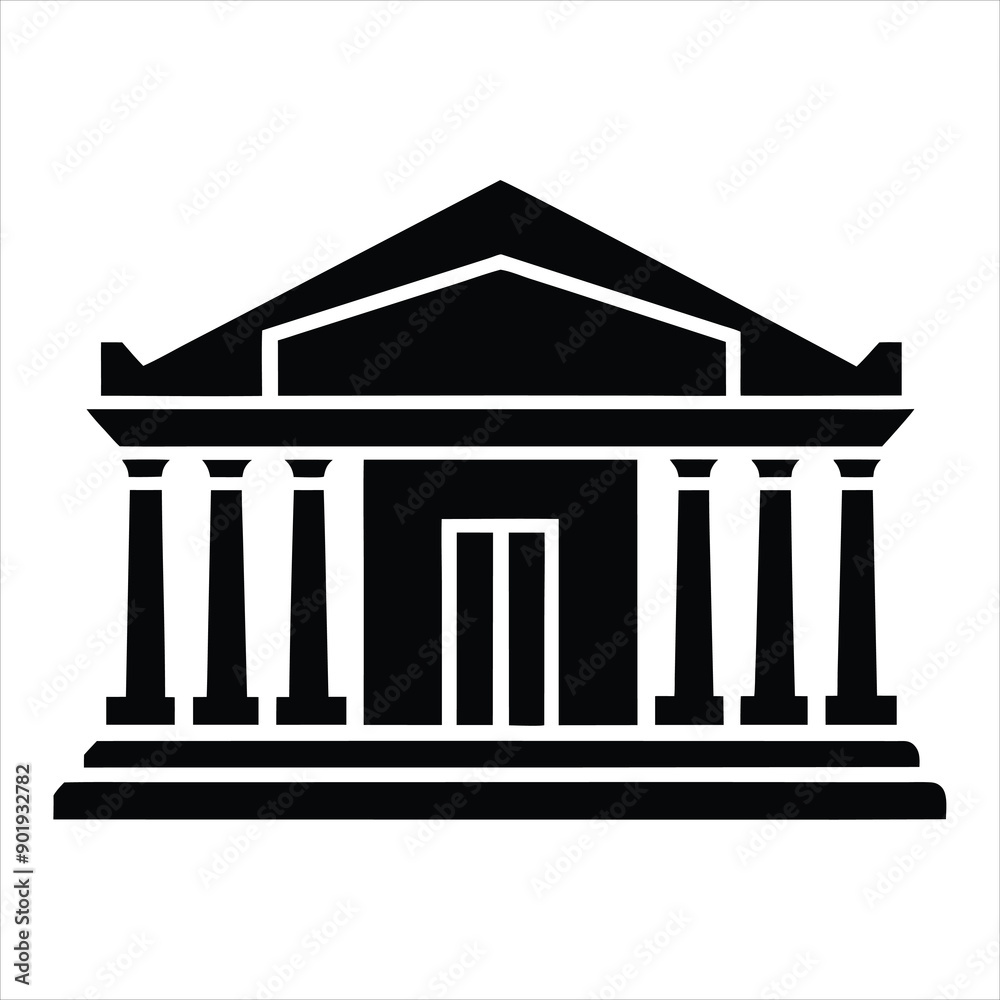 Silhouette of the theater building with columns art vector
Silhouette of the theater building with columns art vector